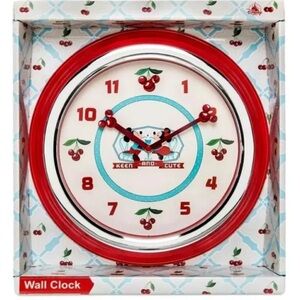 Disney Mickey Minnie Cherry-Themed Red Wall Clock